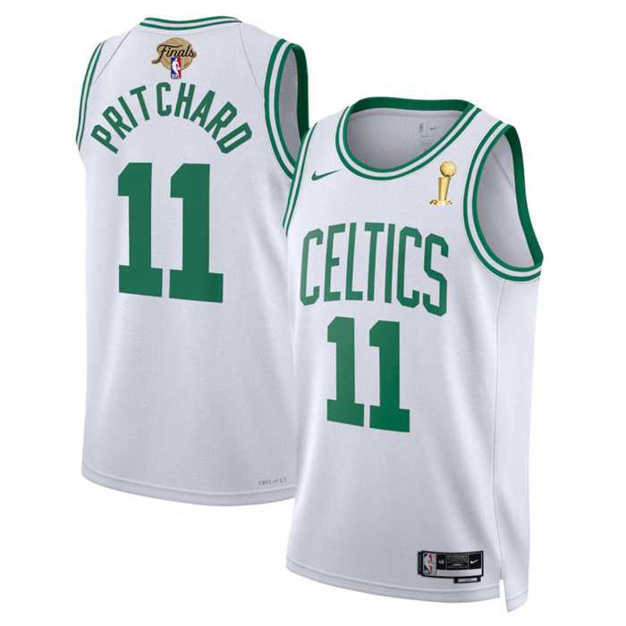 Men%27s Boston Celtics #11 Payton Pritchard White 2024 Finals Champions Association Edition Stitched Basketball Jersey Dzhi